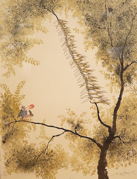 Ronald Searle (1920-2011), ‘The Clown’, signed in pencil, limited edition 92/99, Michel Casse, Litho-Paris stamped, colour lithograph, 64 x 49cm